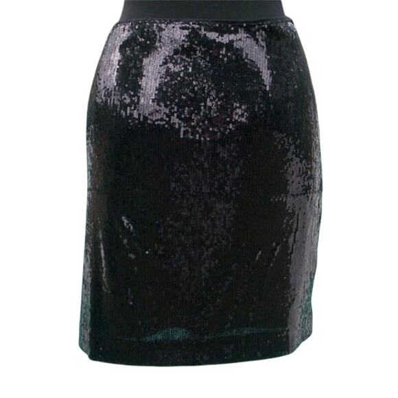 Cache Black Sequin Encrusted Pencil Lined Day Event Skirt Stretch New $128 NWT - Picture 2 of 4